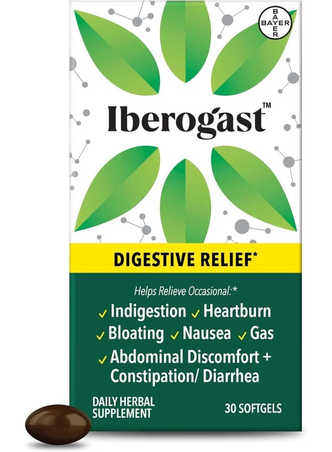 Iberogast Dual Action Digestive Relief, Daily Herbal Supplement, Supports Gut Health* Helps: Relieve Occasional Upset Stomach(bloating relief, nausea, heartburn, gas)+Restore Digestive Function* 30ct - Image 1